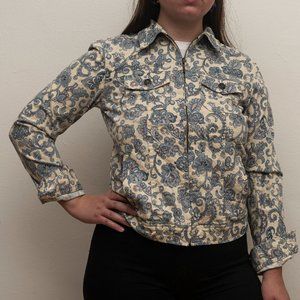 VINTAGE PAISLEY ZIP UP CANVAS JACKET